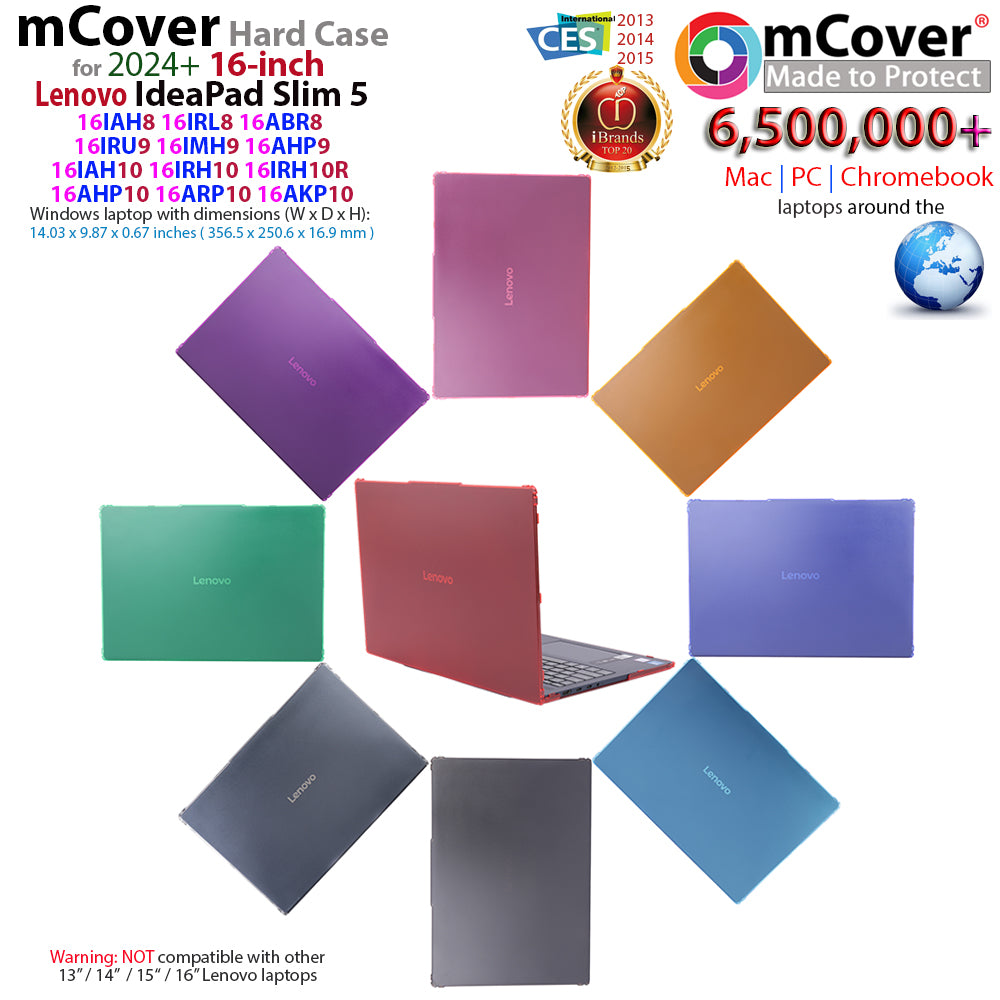 mCover Case ONLY Compatible for 2024-2026 16" Lenovo IdeaPad Slim 5 16AHP10 16ARP10 16AKP10 16IRH10 16IAH10 16IRU9 16ABR8 Series Windows Computers(NOT for Other Lenovo Models)