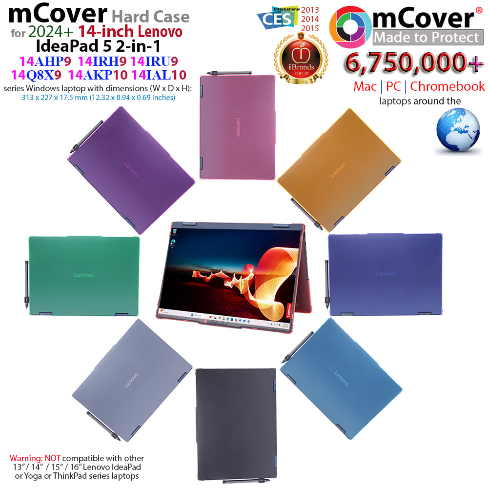 mCover case ONLY Compatible for 2024+ 14-inch Lenovo IdeaPad 5 2-in-1 14IAL10 / 14AKP10 / 14AHP9 / 14IRU9 / 14IRH9 / 14Q8X9 Series Windows Notebook PC(NOT Fitting Any Other Models)
