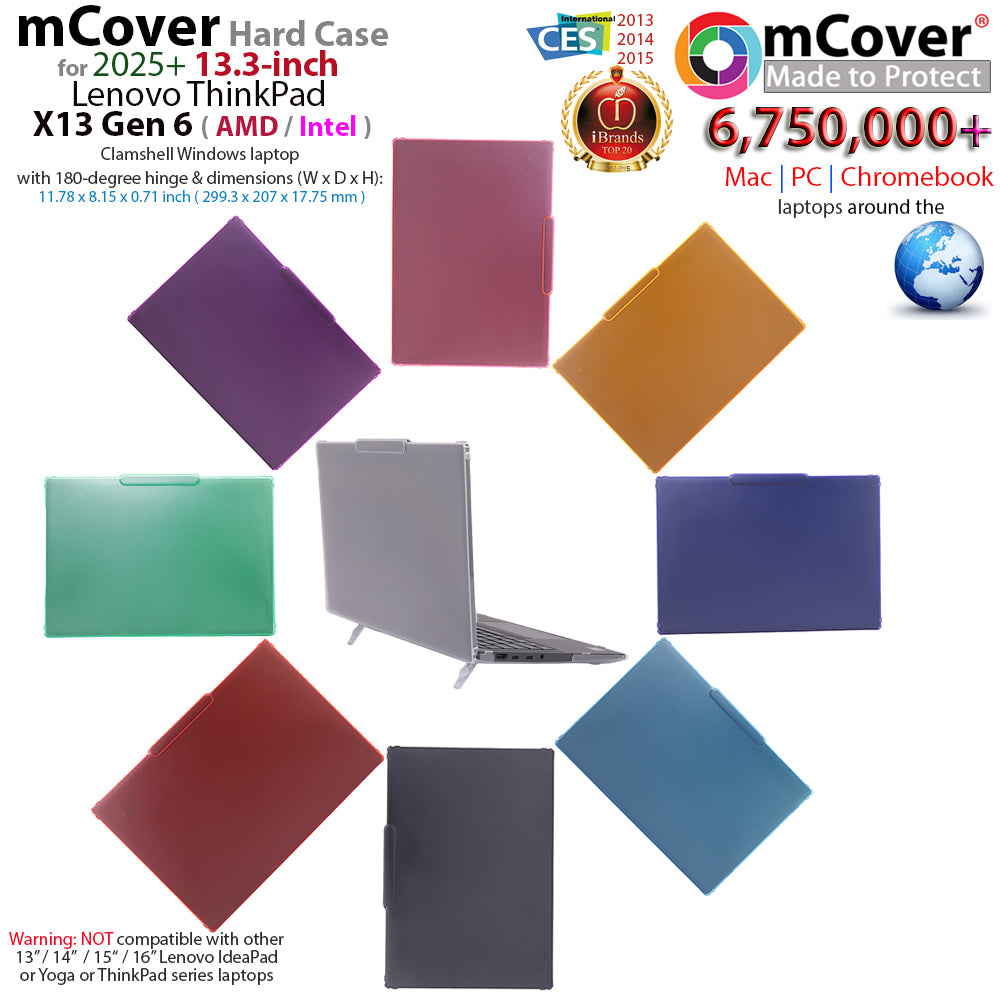 mCover case ONLY Compatible for 2025+ 13.3" Lenovo ThinkPad X13 Gen 6 Series Clamshell (with 180° Hinge) Windows Notebook PC(NOT Fitting Any Other Models)