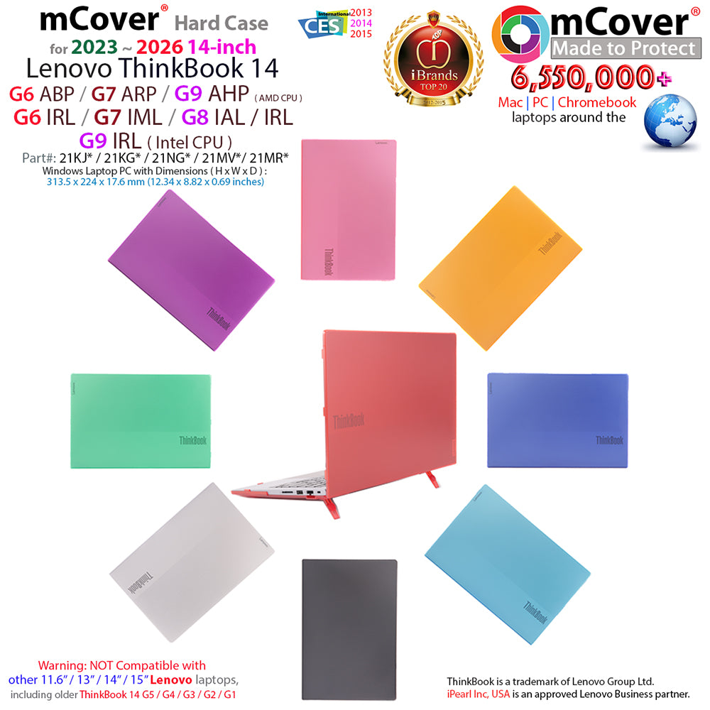 mCover Case ONLY Compatible for 2023~2026 14" Lenovo ThinkBook 14 G6 / G7 / G8 / G9 Series Windows Notebook PC (NOT Working with Other Lenovo Models)
