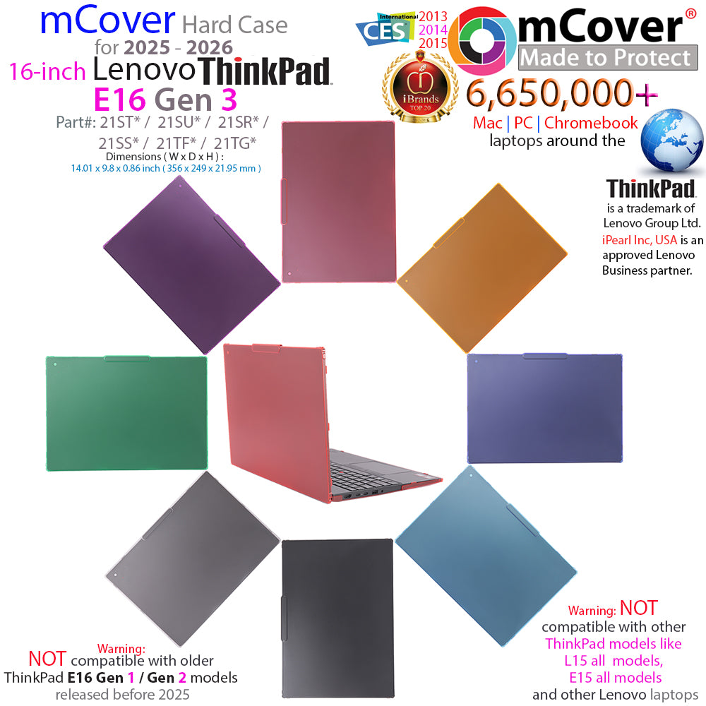 mCover case ONLY Compatible for 2025-2026 16" Lenovo ThinkPad E16 Gen 3 Series Windows Notebook Computers (NOT Fitting Any Other Lenovo Models)