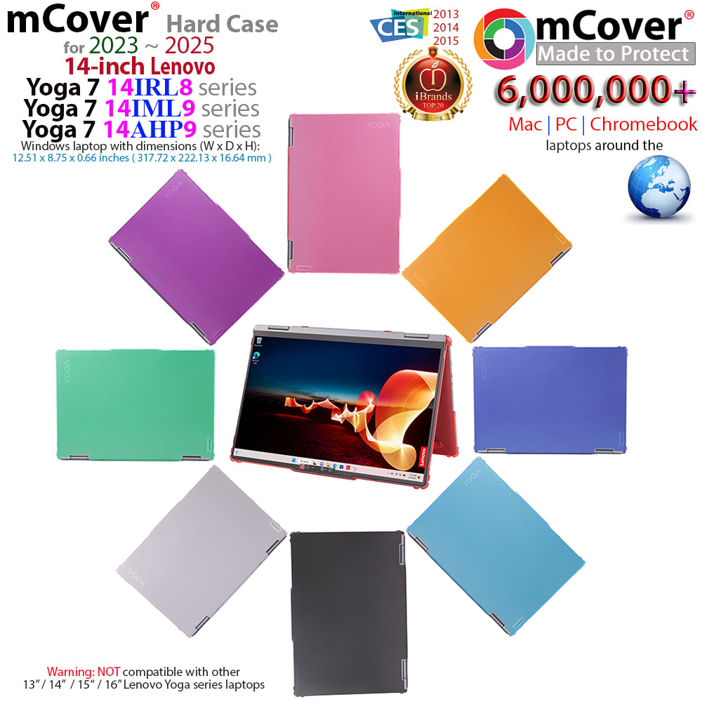 mCover case ONLY Compatible for 2023-2025 14" Lenovo Yoga 7 14IRL8 | 14IML9 | 14AHP9 Series 2-in-1 Windows Notebook Computers (NOT Fitting Any Other Models)