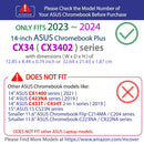 mCover Case ONLY Compatible with 2023~2024 14-inch ASUS Chromebook Plus Enterprise CX34 (CX3402) Series Laptop Computers (NOT Fitting Any Other ASUS Models)