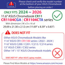 mCover Case Only Compatible for 2024~2026 11.6" ASUS Chromebook CR11 (CR1104CGA or CR1104CTA) Series Laptop Computers (NOT Fitting Any Other ASUS Models)