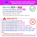 mCover Hard Case Only Compatible for 2023-2024 11.6" Acer Chromebook 511 C736 Series Clamshell Laptop Computers (NOT Compatible with Any Other Acer Models)