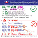 mCover Case ONLY Compatible for 2024~2025 16-inch HP Envy x360 16-ACxxxx / 16-ADxxxx Series 2-in-1 Windows Notebook PC (NOT Fitting Any Other HP Models)