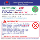mCover Case ONLY Compatible for 2021-2024 14" Lenovo ThinkPad X1 Carbon Gen 9 / Gen 10 / Gen 11 Windows Notebook PC (with 180-degree Hinge, NOT Fitting Other Lenovo Models)