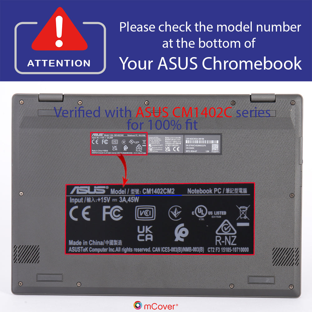 mCover Case Compatible ONLY with 2024~2025 14-inch ASUS Chromebook CM14 (CM1402c) Series Notebook Computers (NOT Fitting Any Other ASUS Models)