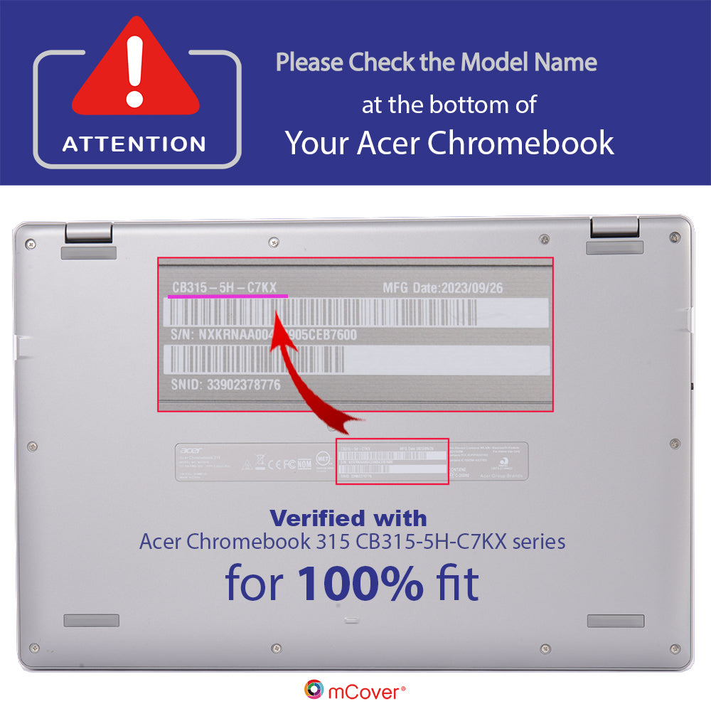 mCover Case ONLY Compatible for 2023-2025 15.6" Acer Chromebook 315 CB315-5H Series Notebook Computer (NOT Fitting Any Other Acer Models)