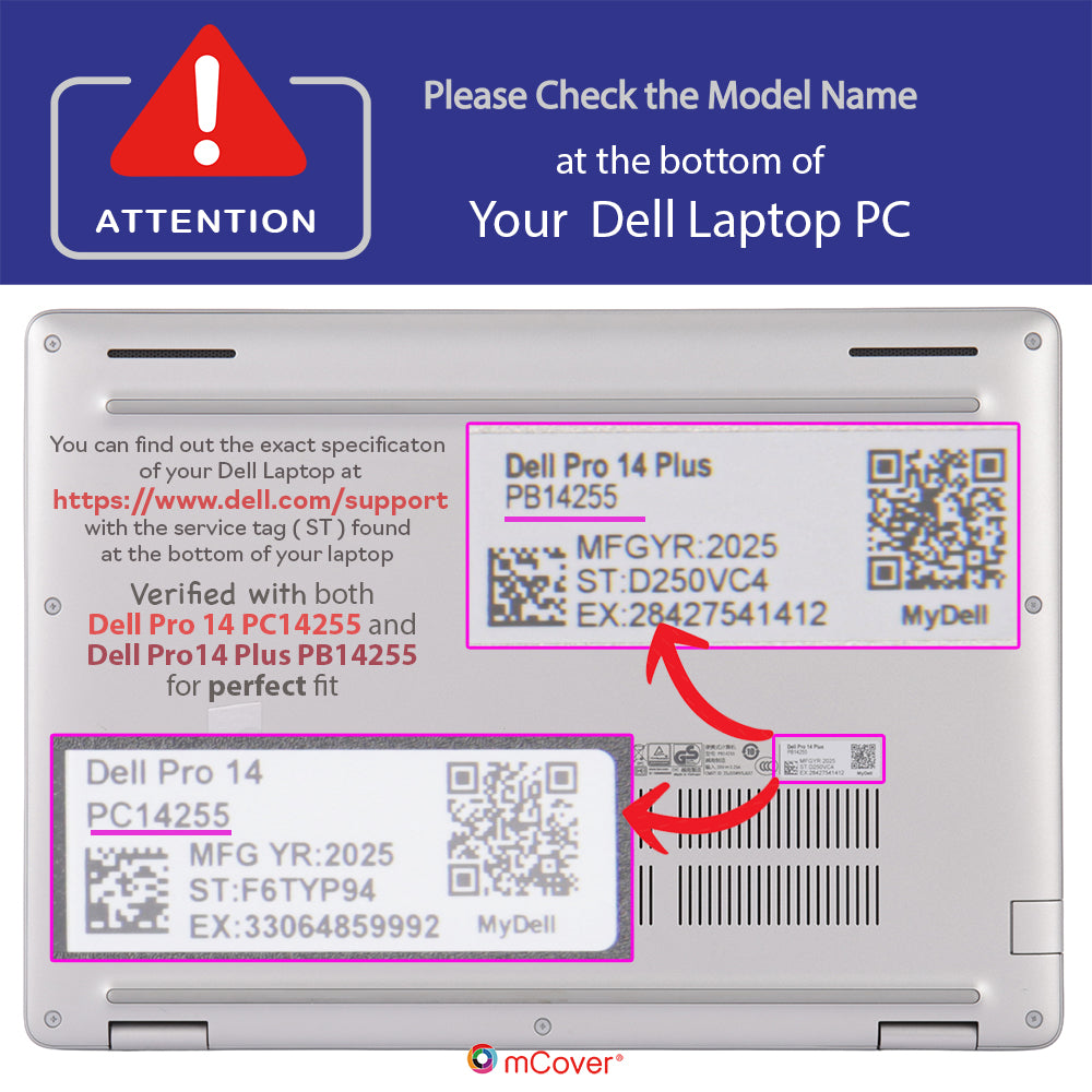 mCover Case ONLY Compatible for 2025-2026 14" Dell Pro 14 Plus PB14250 PB14255 and Pro 14 PC14250 PC14255 Windows PC (NOT Fitting Any Other Dell Models)