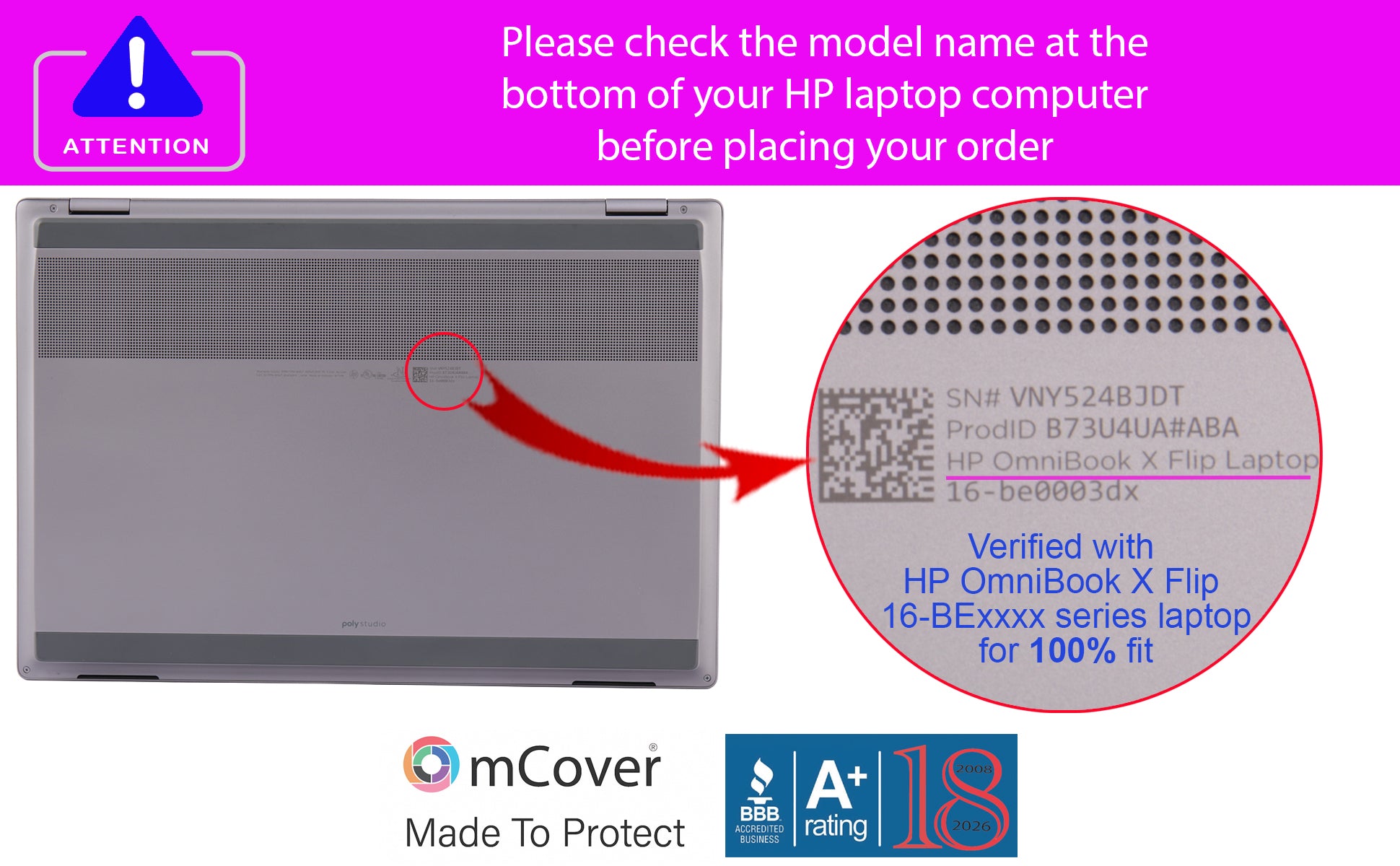mCover Case ONLY Compatible for 16” 2025+ HP OmniBook X Flip 16-ASxxxx 16-AUxxxx 16-ARxxxx 16-BExxxx 2-in-1 Windows Laptop PC (NOT Fitting Other HP Models)