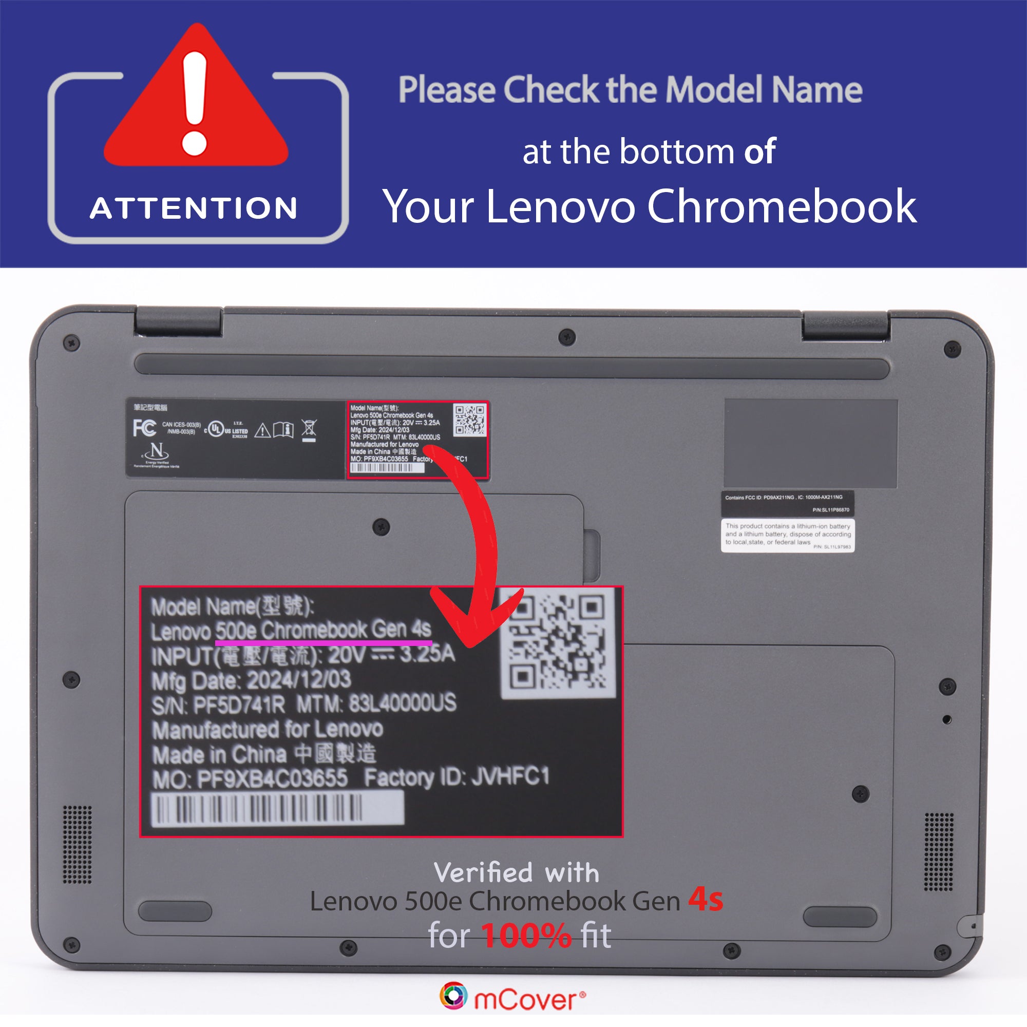 mCover Hard Shell Case Only Compatible for 2025 or Later 11.6" Lenovo 500e Chromebook Gen 4s 2-in-1 Laptop (NOT Fitting Any Other Lenovo Models)