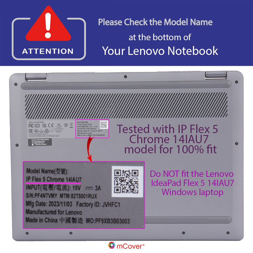 mCover Case ONLY Compatible for 2022-2025 14" Lenovo IP Flex 5 Chrome 14IAU7 (Plus) Convertible Chromebook Laptops (NOT Fitting Other Lenovo Models)