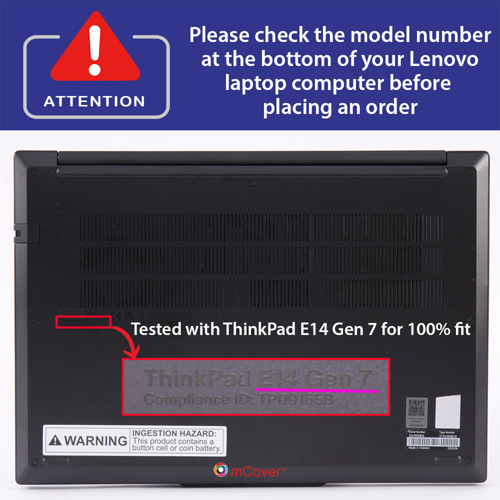 mCover Hard Case ONLY Compatible for 2025-2027 14" Lenovo ThinkPad E14 Gen 7 Windows Notebook PC (with 180° Hinge, NOT Fitting Any Other Lenovo Models)