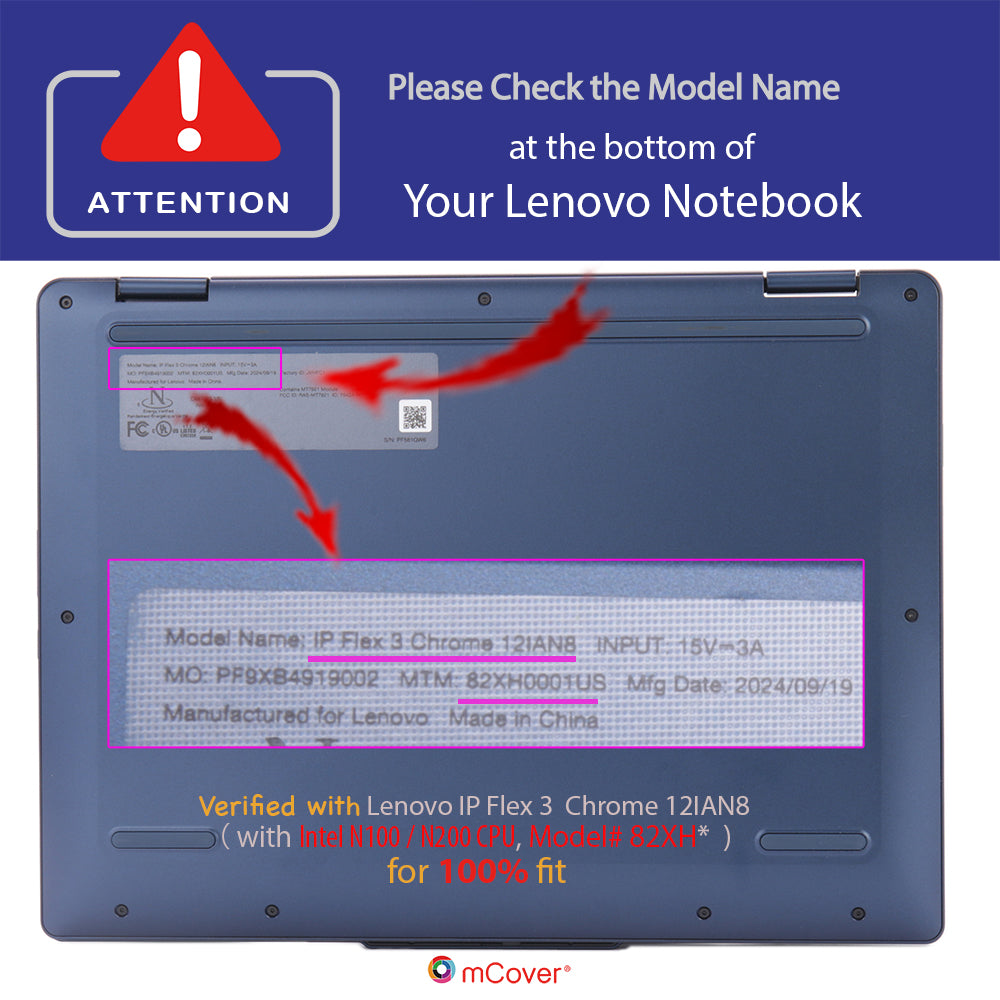 mCover Case ONLY Compatible for 2023-2025 12.2" Lenovo IP Flex 3 Chrome 12IAN8 Convertible Chromebook Laptops (NOT Fitting Other Lenovo Models)