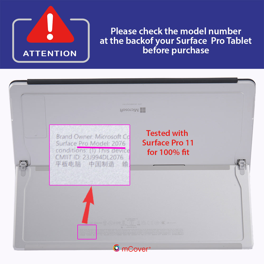 mCover Hybrid Case ONLY Compatible for 2022-2025 13" Microsoft Surface Pro 9/10 / 11 Tablet Windows PC (NOT Fitting Other Surface Tablet Models)