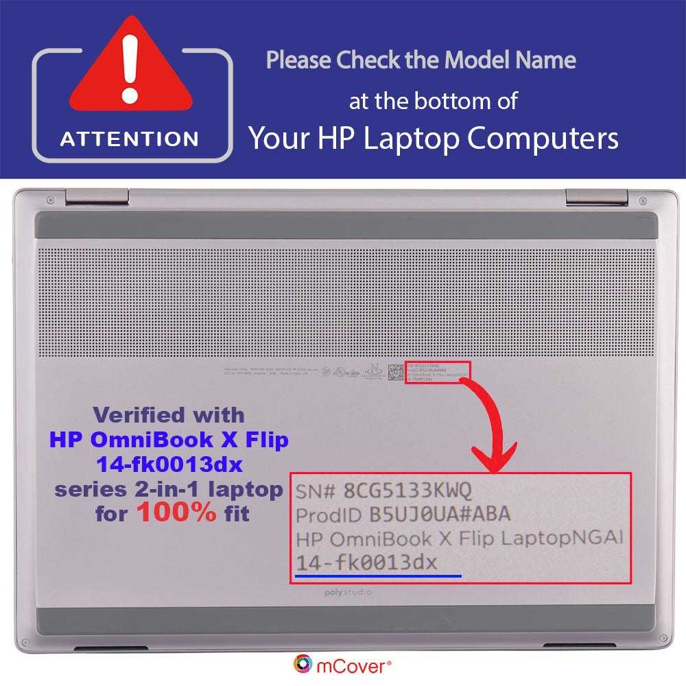 mCover Hard Case ONLY Compatible for 2025+ 14" HP OmniBook X Flip 14-FMxxxx 14-FKxxxx 2-in-1 (with 360° Hinge) Windows Laptop (NOT Fitting Any Other HP Models)