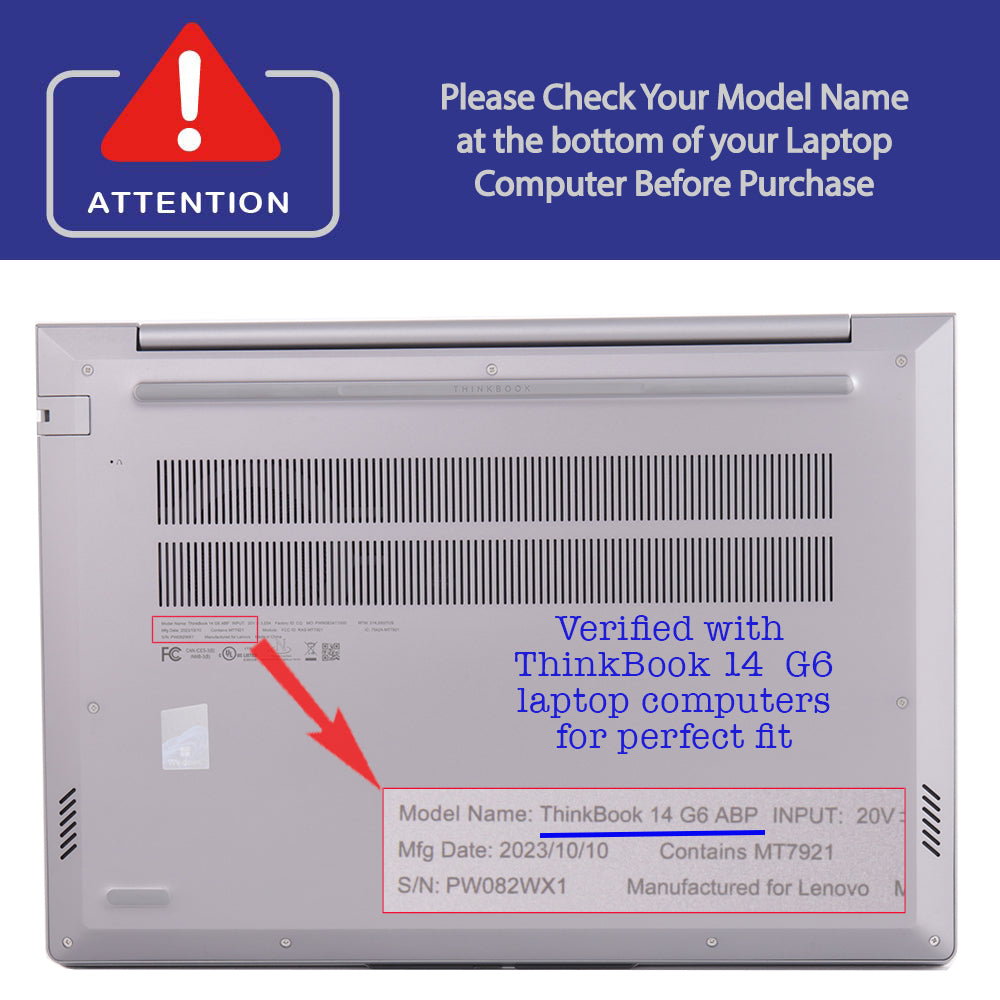 mCover Case ONLY Compatible for 2023~2026 14" Lenovo ThinkBook 14 G6 / G7 / G8 / G9 Series Windows Notebook PC (NOT Working with Other Lenovo Models)