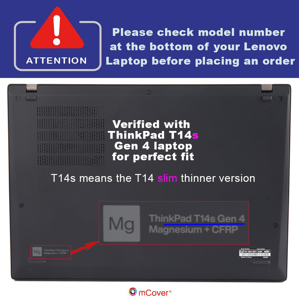 mCover Hard Case ONLY Compatible for 2023-2024 14" Lenovo ThinkPad T14s Slim Gen 3 / Gen 4 Windows PC (with 180° Hinge, NOT Fitting Any Other Lenovo Models)