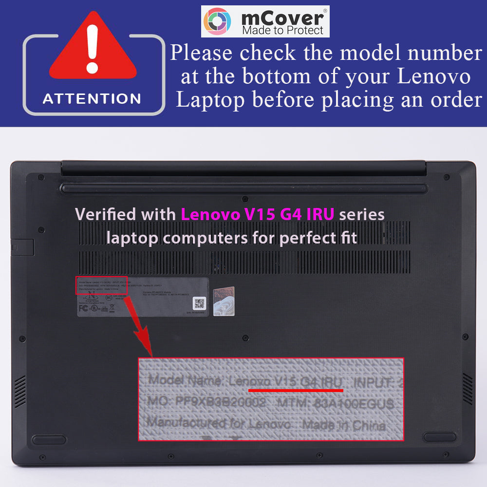 mCover Case ONLY Compatible for 2024-2026 15.6" Lenovo V15 G4 / G5 / G6 Series Windows Notebook PC(with 180° Hinge, NOT Fitting Any Other Lenovo Models)