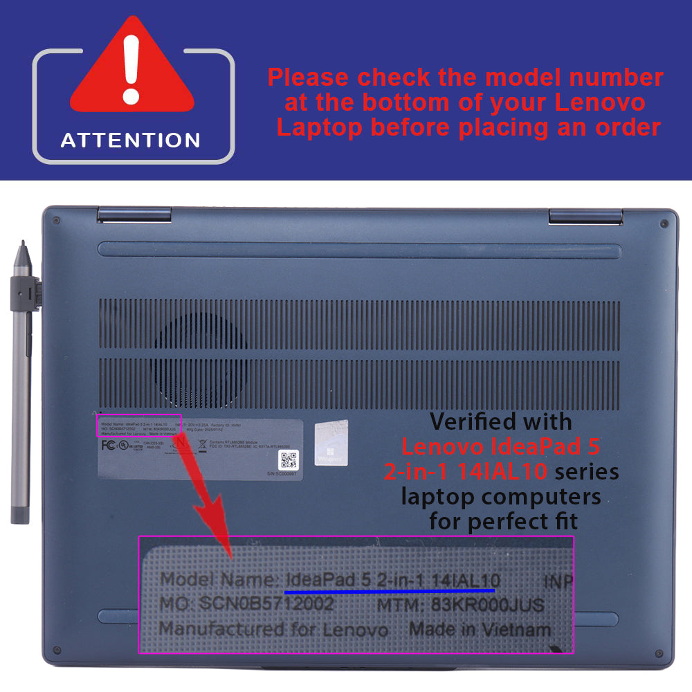 mCover case ONLY Compatible for 2024+ 14-inch Lenovo IdeaPad 5 2-in-1 14IAL10 / 14AKP10 / 14AHP9 / 14IRU9 / 14IRH9 / 14Q8X9 Series Windows Notebook PC(NOT Fitting Any Other Models)