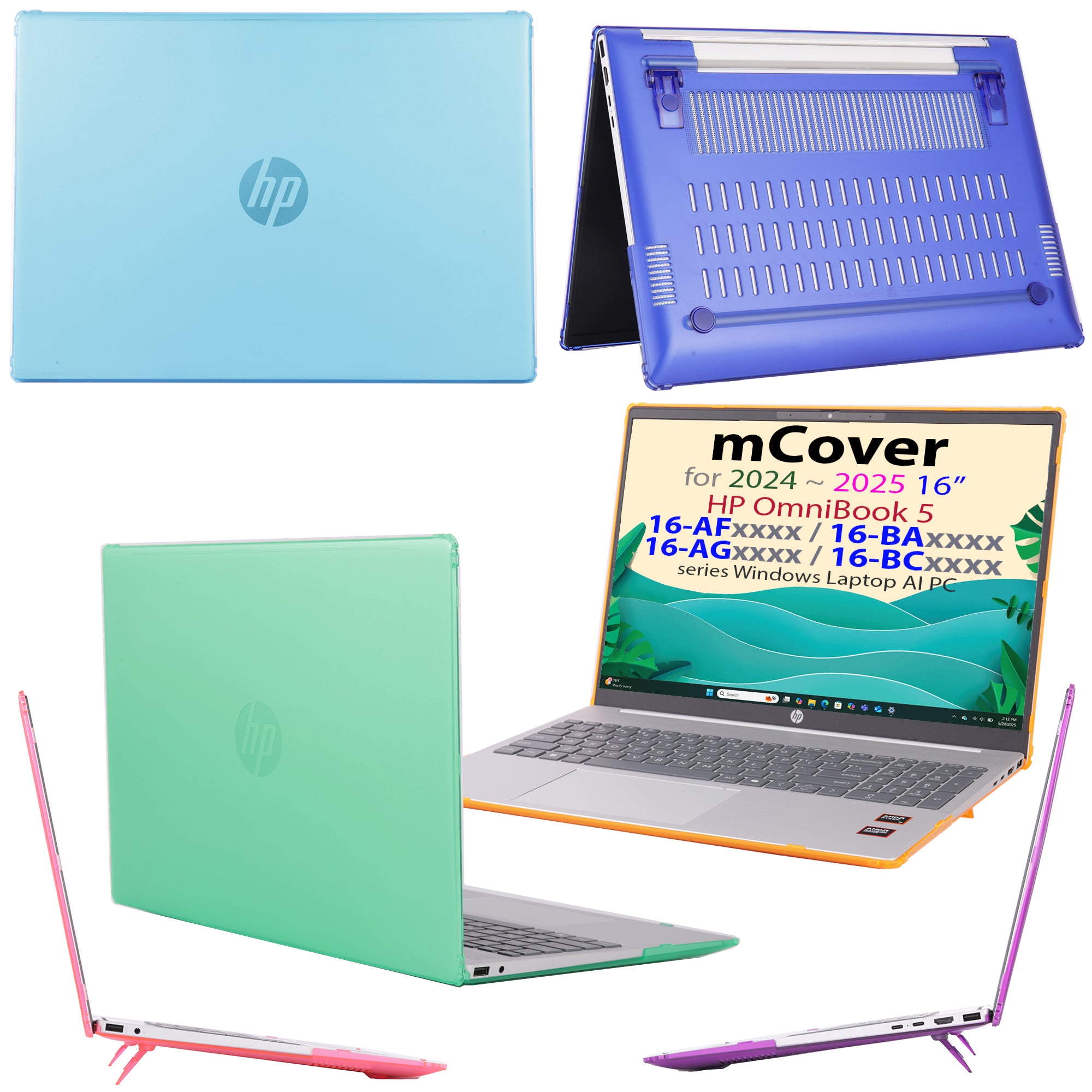 mCover Case ONLY Compatible for 16” 2024+ HP OmniBook 5 16-AF / 16-AG / 16-BAxxxx / 16-BCxxxx and Pavilion 16-AF / 16-AG0000 Series Windows AI Notebook PC (NOT Fitting Other HP Models)