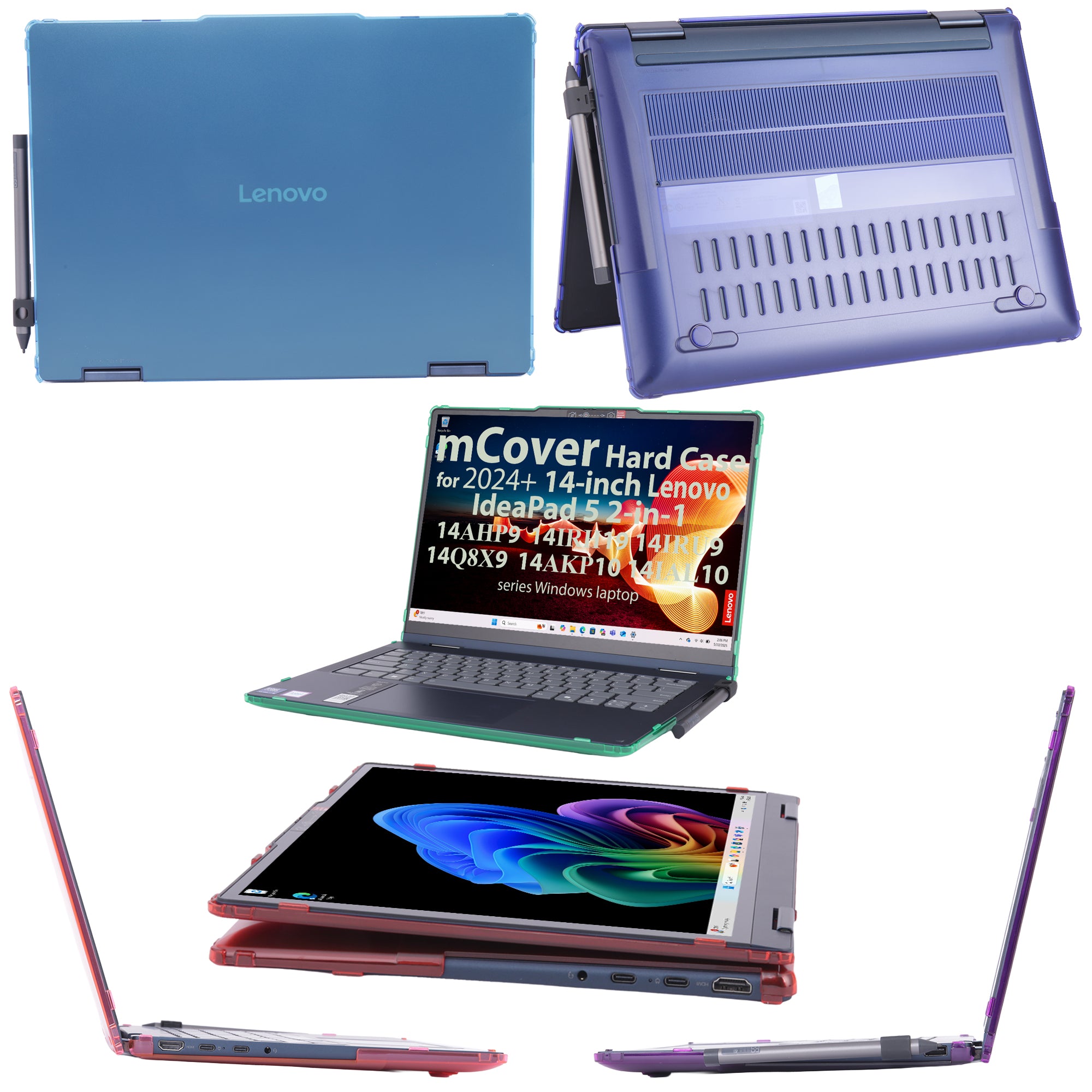 mCover case ONLY Compatible for 2024+ 14-inch Lenovo IdeaPad 5 2-in-1 14IAL10 / 14AKP10 / 14AHP9 / 14IRU9 / 14IRH9 / 14Q8X9 Series Windows Notebook PC(NOT Fitting Any Other Models)