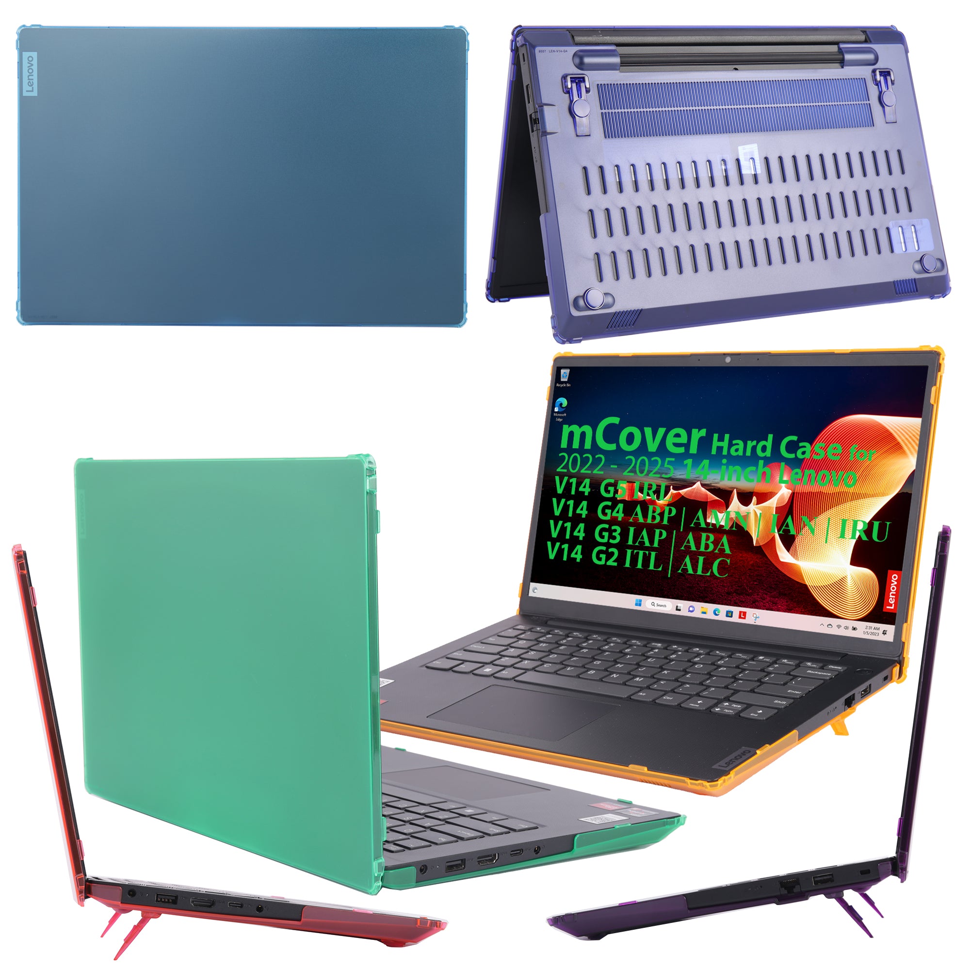 mCover Case ONLY Compatible for 2021-2025 14" Lenovo V14 G2 / G3 / G4 / G5 Series Windows Notebook PC(with 180° Hinge,NOT Fitting Any Other Lenovo Models)