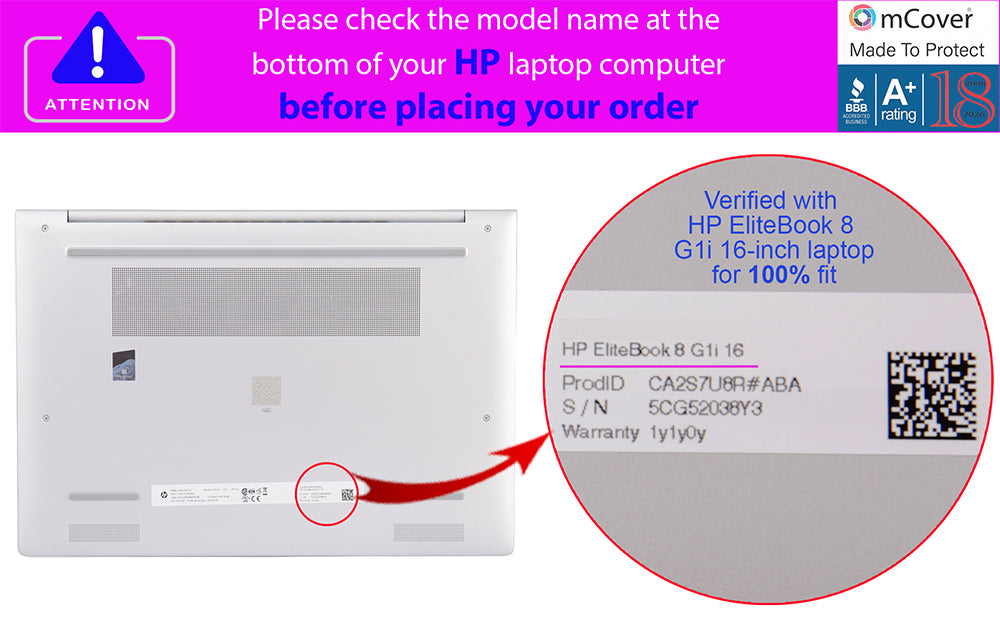 mCover Case Only Compatible for 2025～2026 16" HP EliteBook 8 G1a (AMD) | G1i (Intel) 16 inch Windows Notebook AI PC (Not for Other HP Models)
