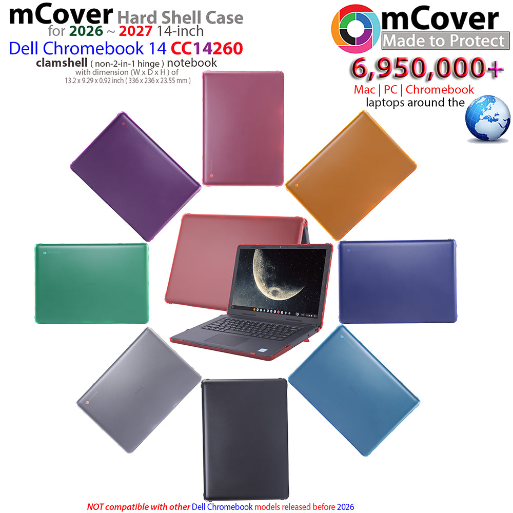 mCover Case ONLY Compatible with 2026+ 14-inch Dell Chromebook 14 CC14260 Clamshell Laptop (Without 360 ° Hinge, NOT Fitting Any Other Dell Models)