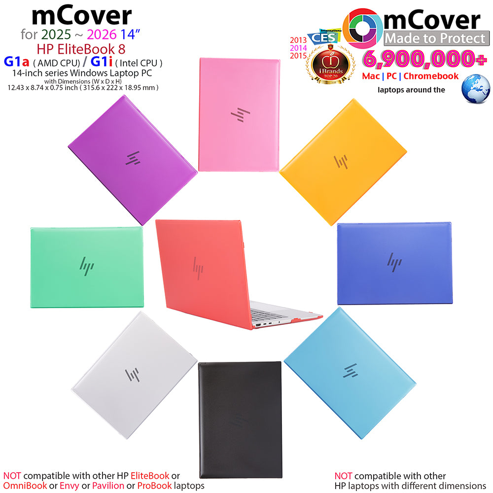 mCover Case Compatible Only for 2025-2026 14" HP EliteBook 8 G1a | G1i 14 inch Windows Laptop Computer (NOT Fitting Any Other HP Models)