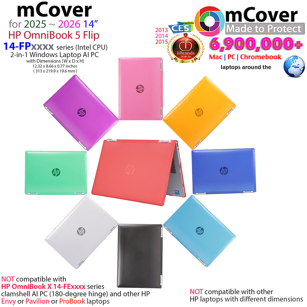 mCover Case Compatible Only for 2025-2026 14" HP OmniBook 5 Flip 14-FPxxxx 2-in-1 Windows Laptop Computer (NOT Fitting Any Other HP Models)