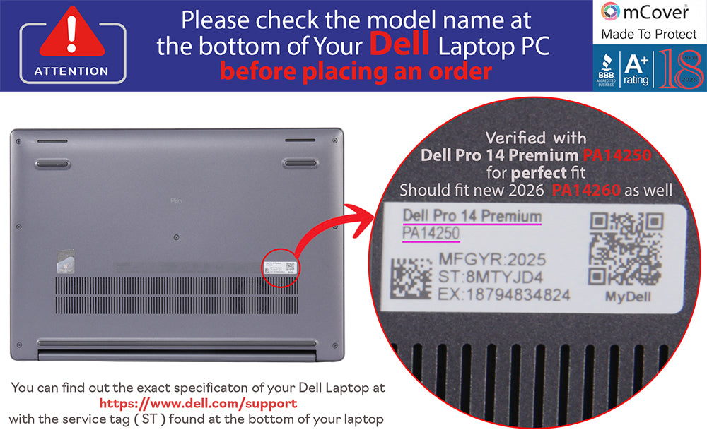 Case ONLY Compatible for 14" Dell Pro 14 Premium PA14250 (2025) / PA14260 (2026) Windows Notebook PC (NOT Fitting Any Other Dell Models)