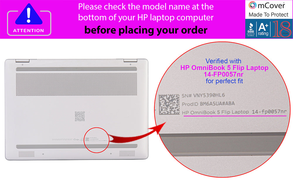 mCover Case Compatible Only for 2025-2026 14" HP OmniBook 5 Flip 14-FPxxxx 2-in-1 Windows Laptop Computer (NOT Fitting Any Other HP Models)