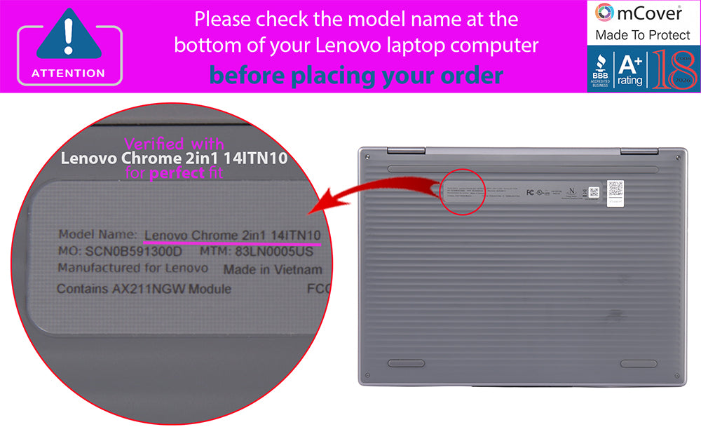 mCover Case ONLY Compatible for 2025-2026 14" Lenovo Chrome 2in1 14IRU10 | 14ITN10 Chromebook Laptops (NOT Fitting Other Lenovo Models)