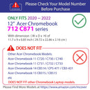 mCover Case Compatible for 2020~2022 12" Acer Chromebook 712 C871 Series Laptop Computer Only (NOT Fitting Any Other Acer Models)