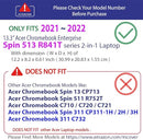 mCover Case Compatible for 2021~2022 13.3" Acer Chromebook Enterprise Spin 513 R841T Series Convertible Notebook Computer ONLY (NOT Fitting Other Acer Models)