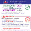 mCover Case ONLY Compatible with 2021~2023 14-inch ASUS Chromebook CX1 ( CX1400 ) Series Laptop Computers ( NOT Fitting Any Other ASUS Models )