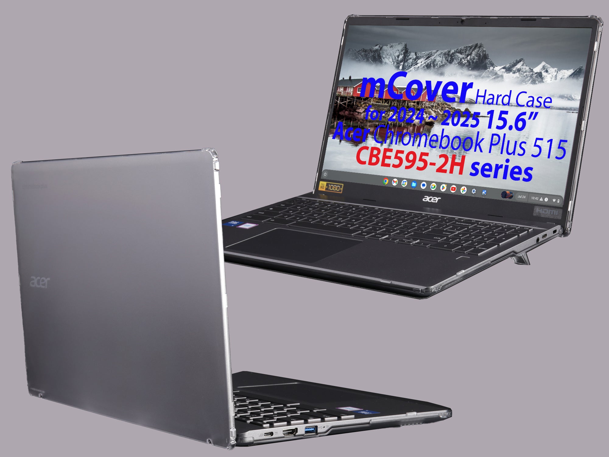 mCover Case ONLY Compatible for 2024-2025 15.6" Acer ChromeBook Plus 515 CBE595-2 Series Notebook Computer (NOT Fitting Any Other Acer Models)