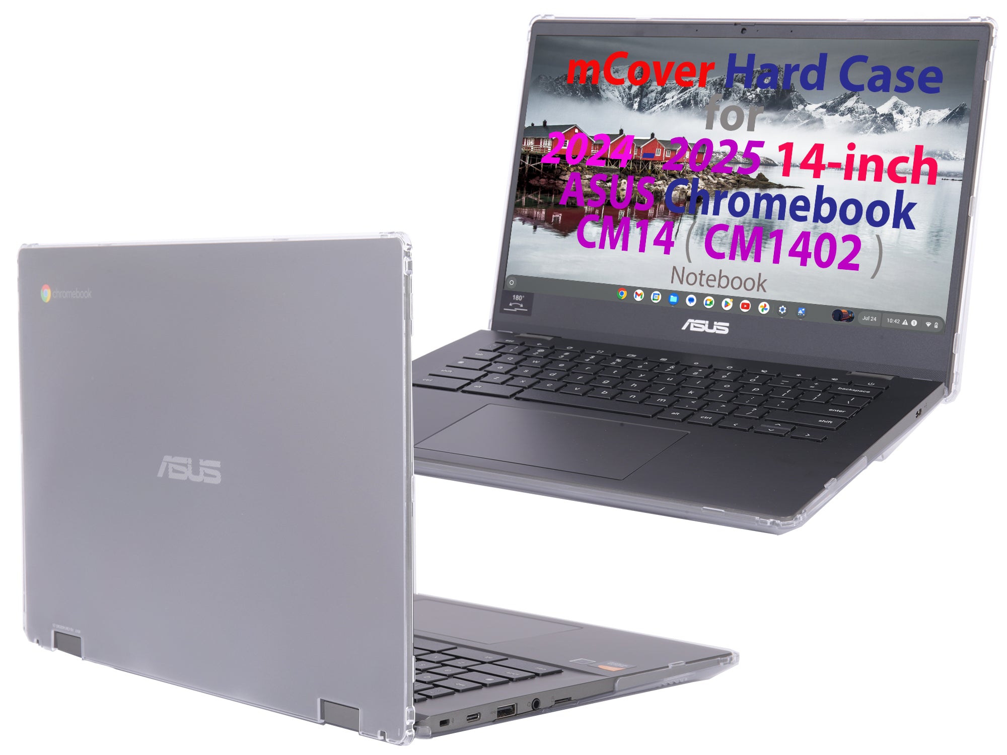 mCover Case Compatible ONLY with 2024~2025 14-inch ASUS Chromebook CM14 (CM1402c) Series Notebook Computers (NOT Fitting Any Other ASUS Models)