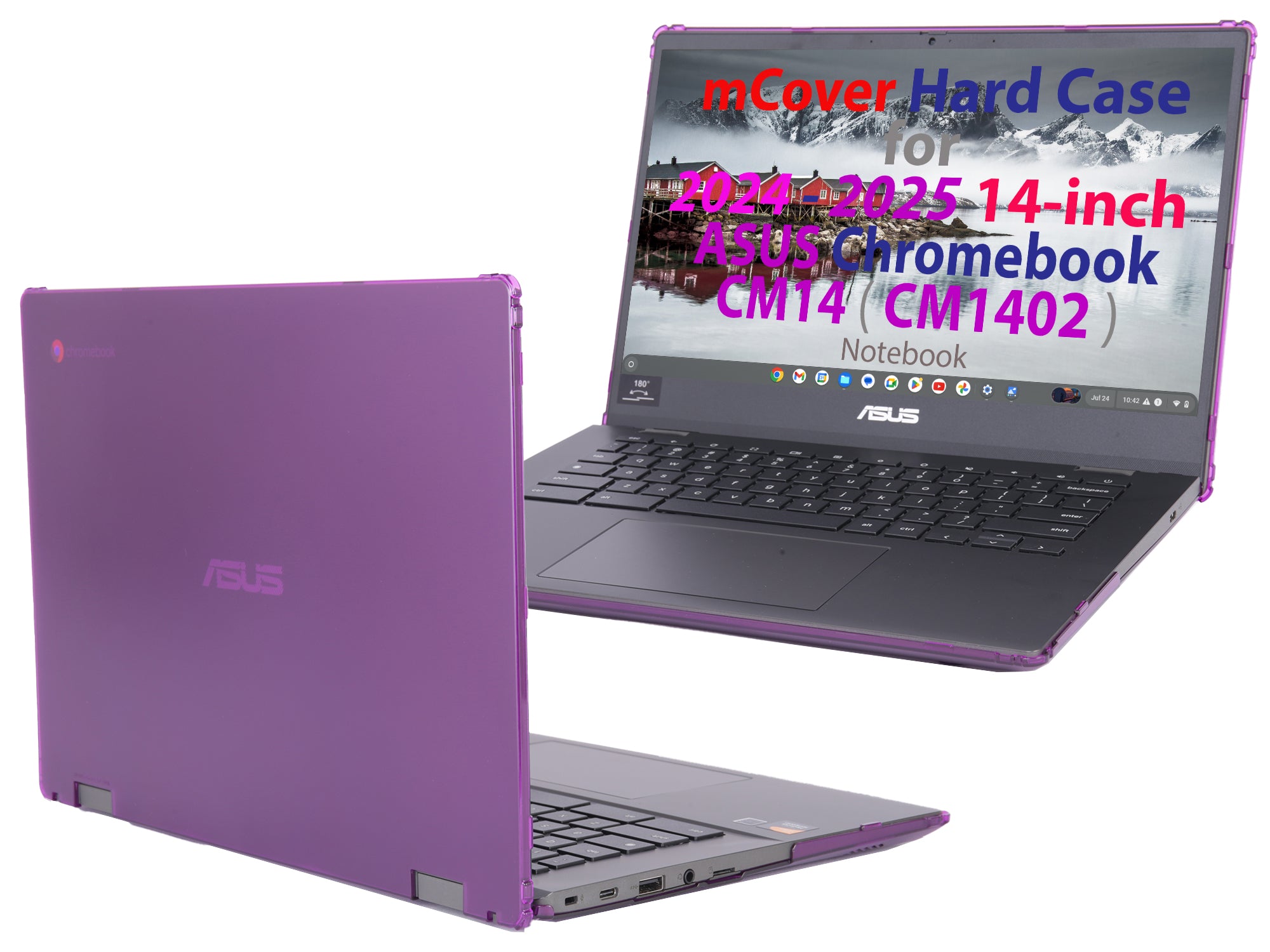 mCover Case Compatible ONLY with 2024~2025 14-inch ASUS Chromebook CM14 (CM1402c) Series Notebook Computers (NOT Fitting Any Other ASUS Models)
