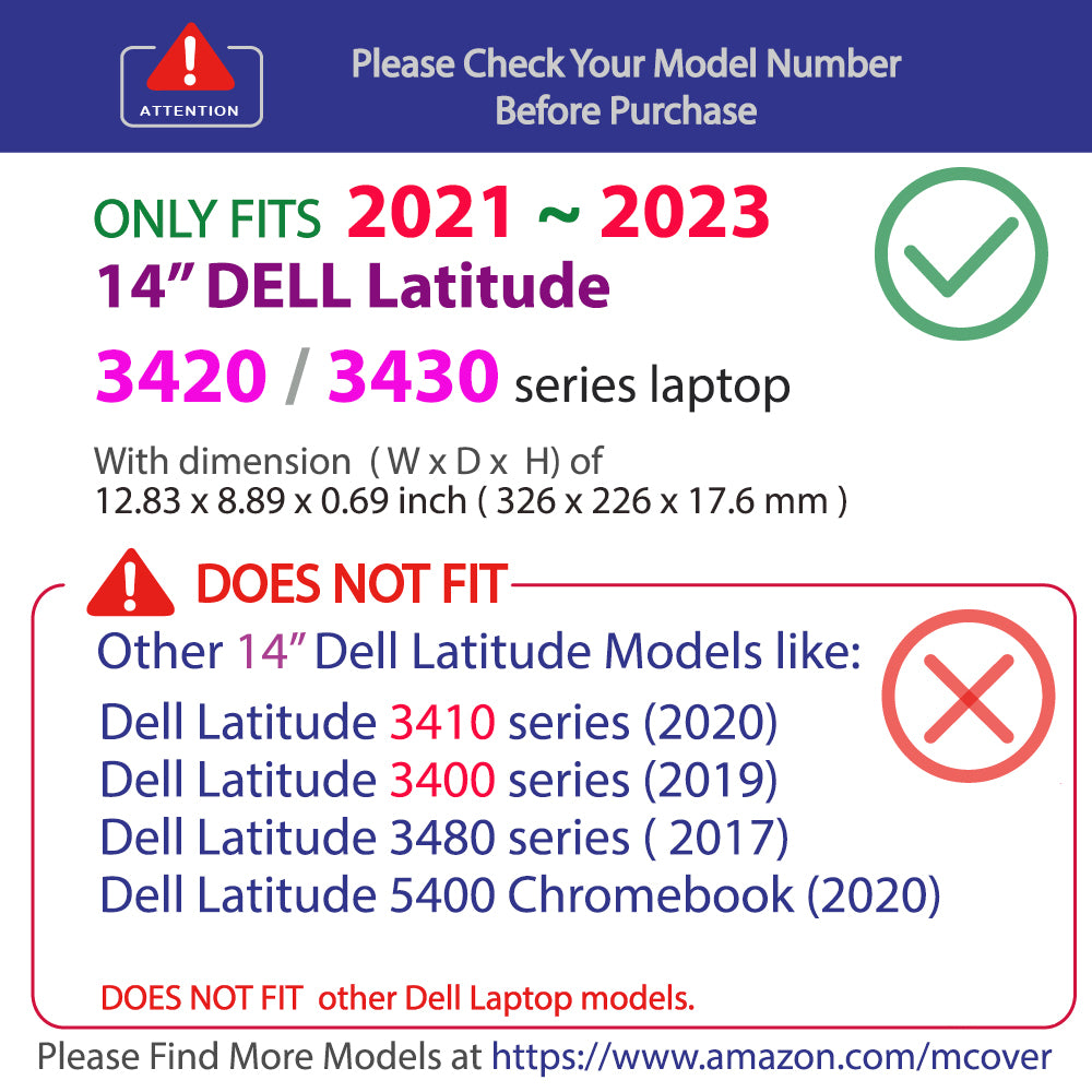 mCover Case Compatible for 2021-2023 14" Dell Latitude 3420/3430 Series Laptop Computers ONLY (NOT Fitting Other Dell Models)
