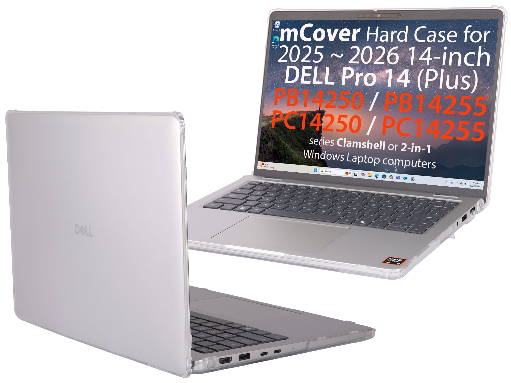 mCover Case ONLY Compatible for 2025-2026 14" Dell Pro 14 Plus PB14250 PB14255 and Pro 14 PC14250 PC14255 Windows PC (NOT Fitting Any Other Dell Models)