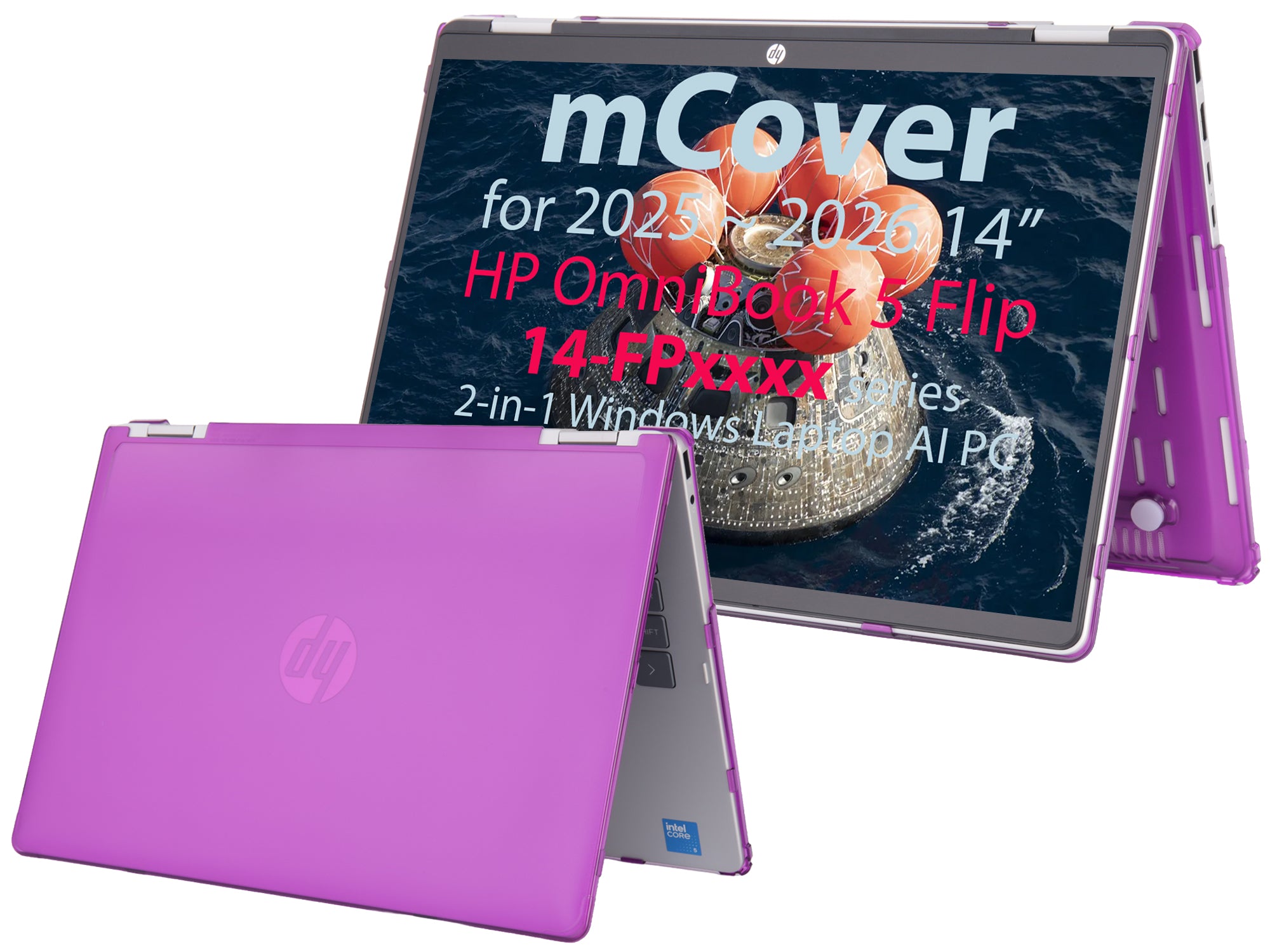 mCover Case Compatible Only for 2025-2026 14" HP OmniBook 5 Flip 14-FPxxxx 2-in-1 Windows Laptop Computer (NOT Fitting Any Other HP Models)