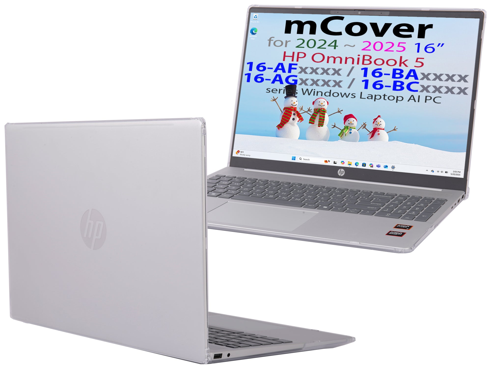 mCover Case ONLY Compatible for 16” 2024+ HP OmniBook 5 16-AF / 16-AG