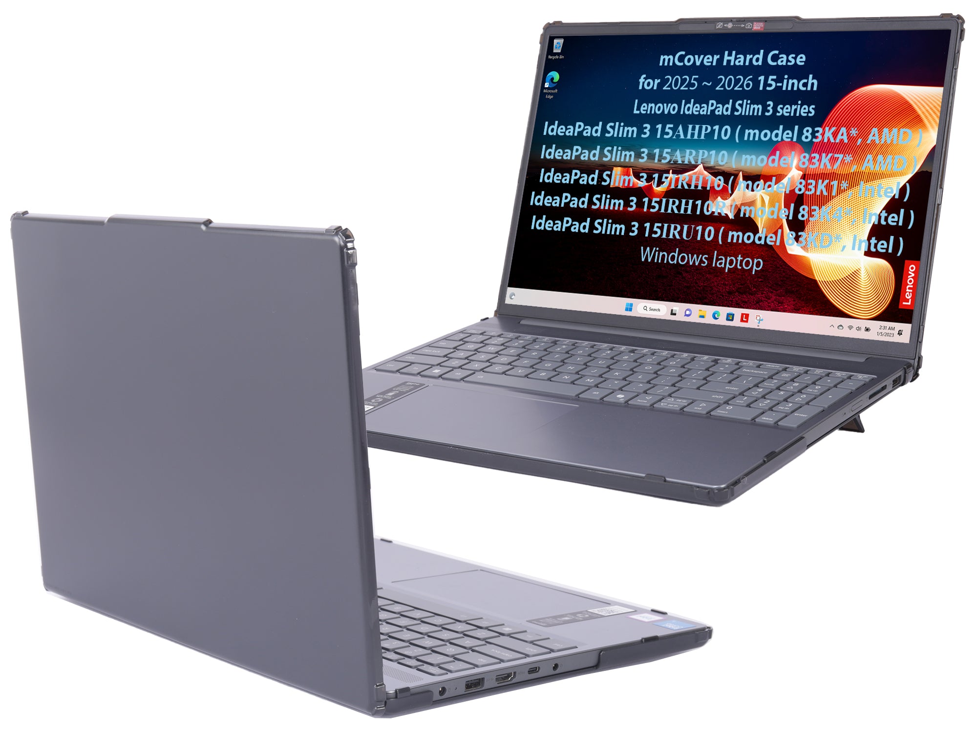 mCover Case ONLY Compatible for 2025-2026 15" Lenovo IdeaPad Slim 3 15AHP10 / 15ARP10 / 15IRH10 / 15IRU10 Series Windows Computers (NOT Fitting Any Other Lenovo Models)