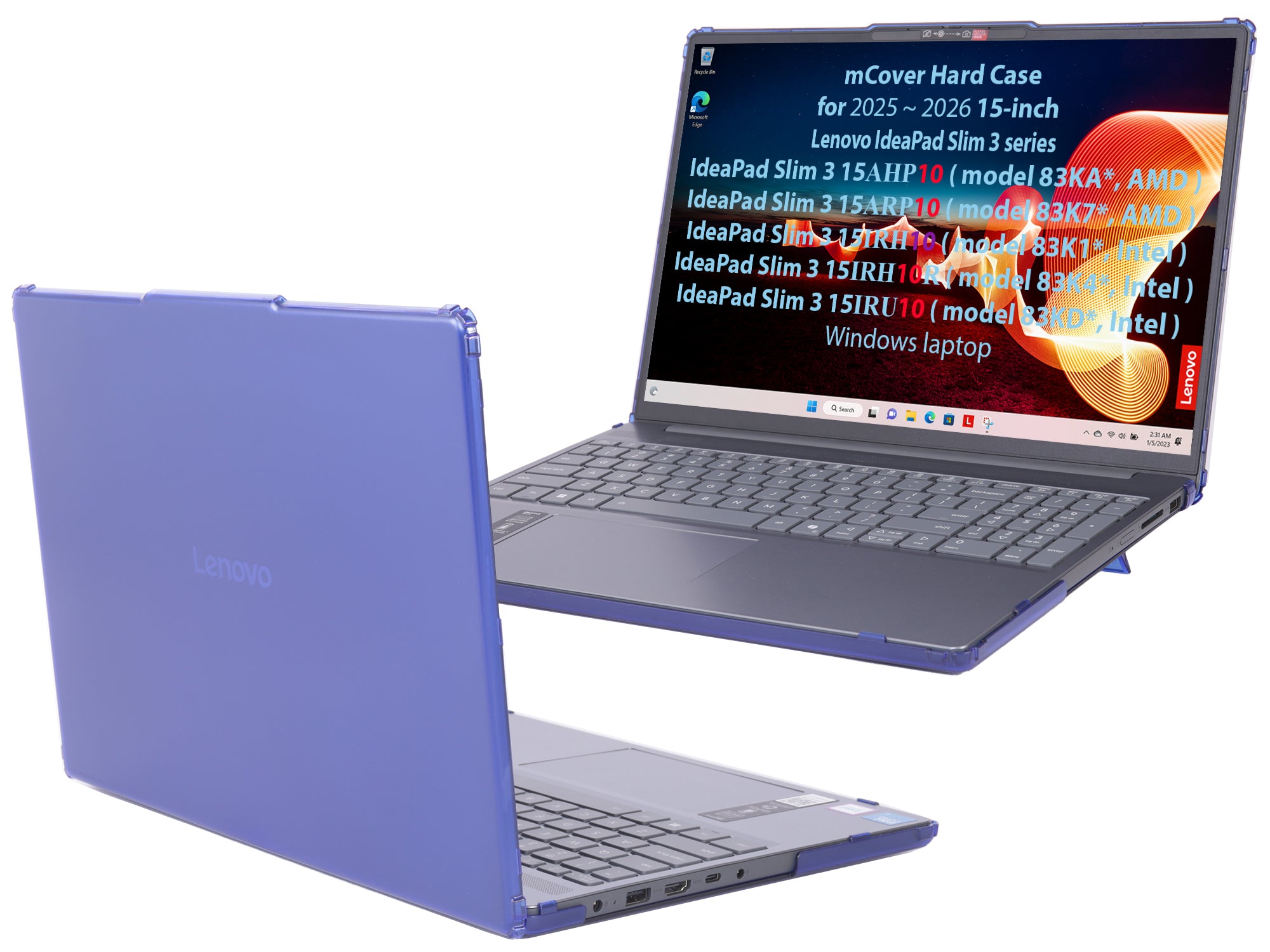 mCover Case ONLY Compatible for 2025-2026 15" Lenovo IdeaPad Slim 3 15AHP10 / 15ARP10 / 15IRH10 / 15IRU10 Series Windows Computers (NOT Fitting Any Other Lenovo Models)