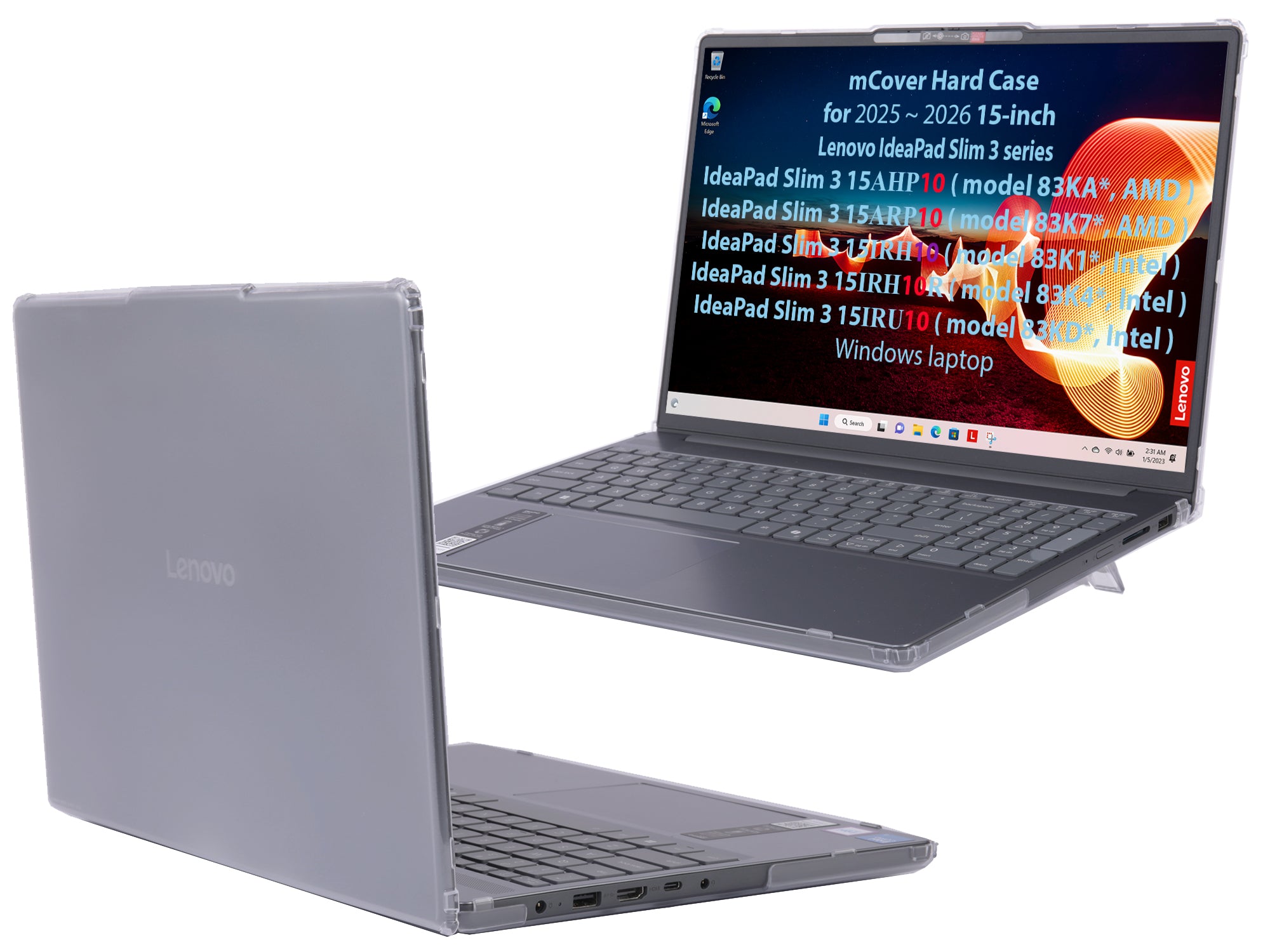 mCover Case ONLY Compatible for 2025-2026 15" Lenovo IdeaPad Slim 3 15AHP10 / 15ARP10 / 15IRH10 / 15IRU10 Series Windows Computers (NOT Fitting Any Other Lenovo Models)