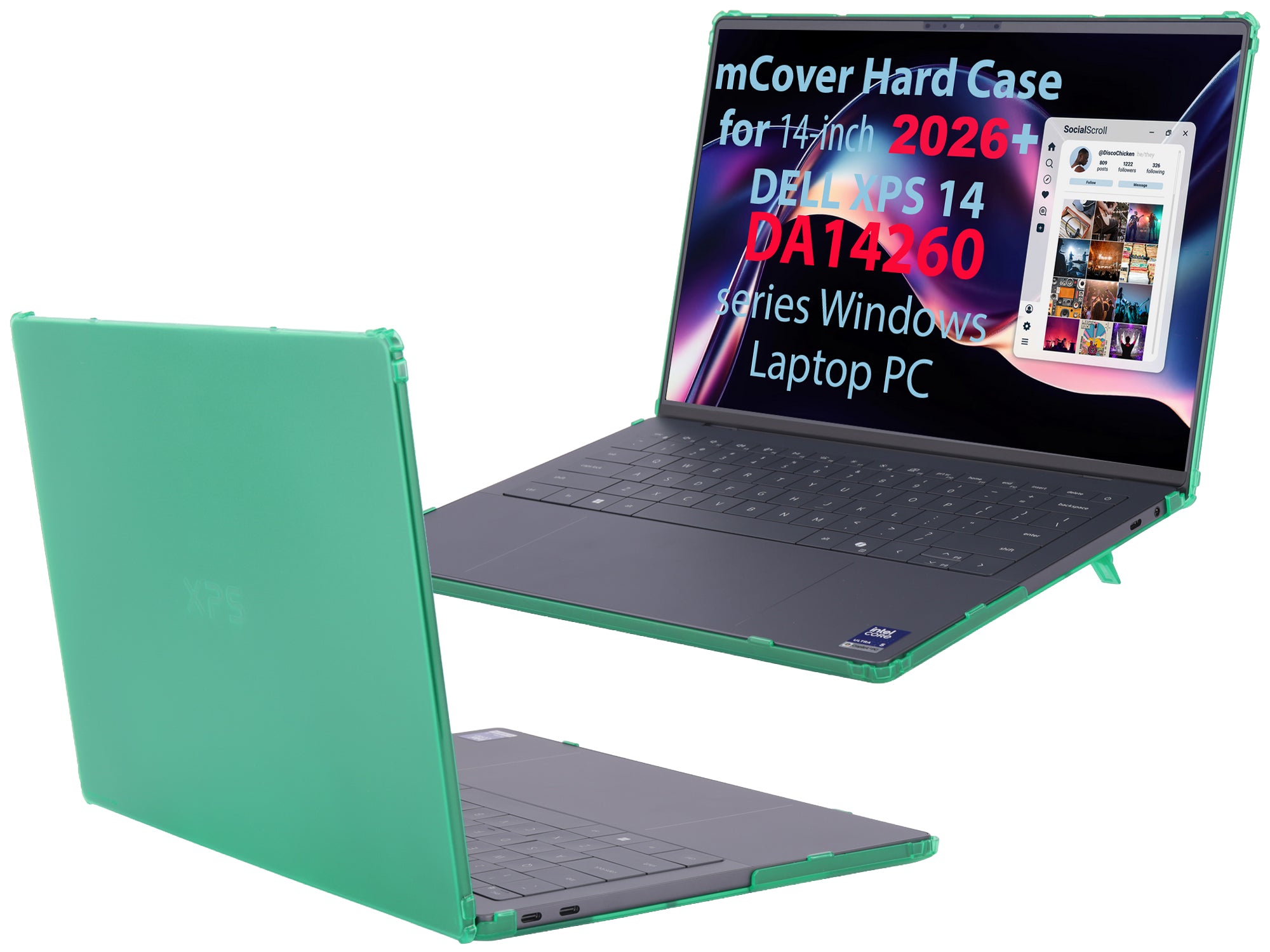 mCover Case ONLY Compatible with 2026 or Newer 14-inch Dell XPS 14 DA14260 Windows Laptop PC (Without 360 ° Hinge, NOT Fitting Any Other Dell Models)