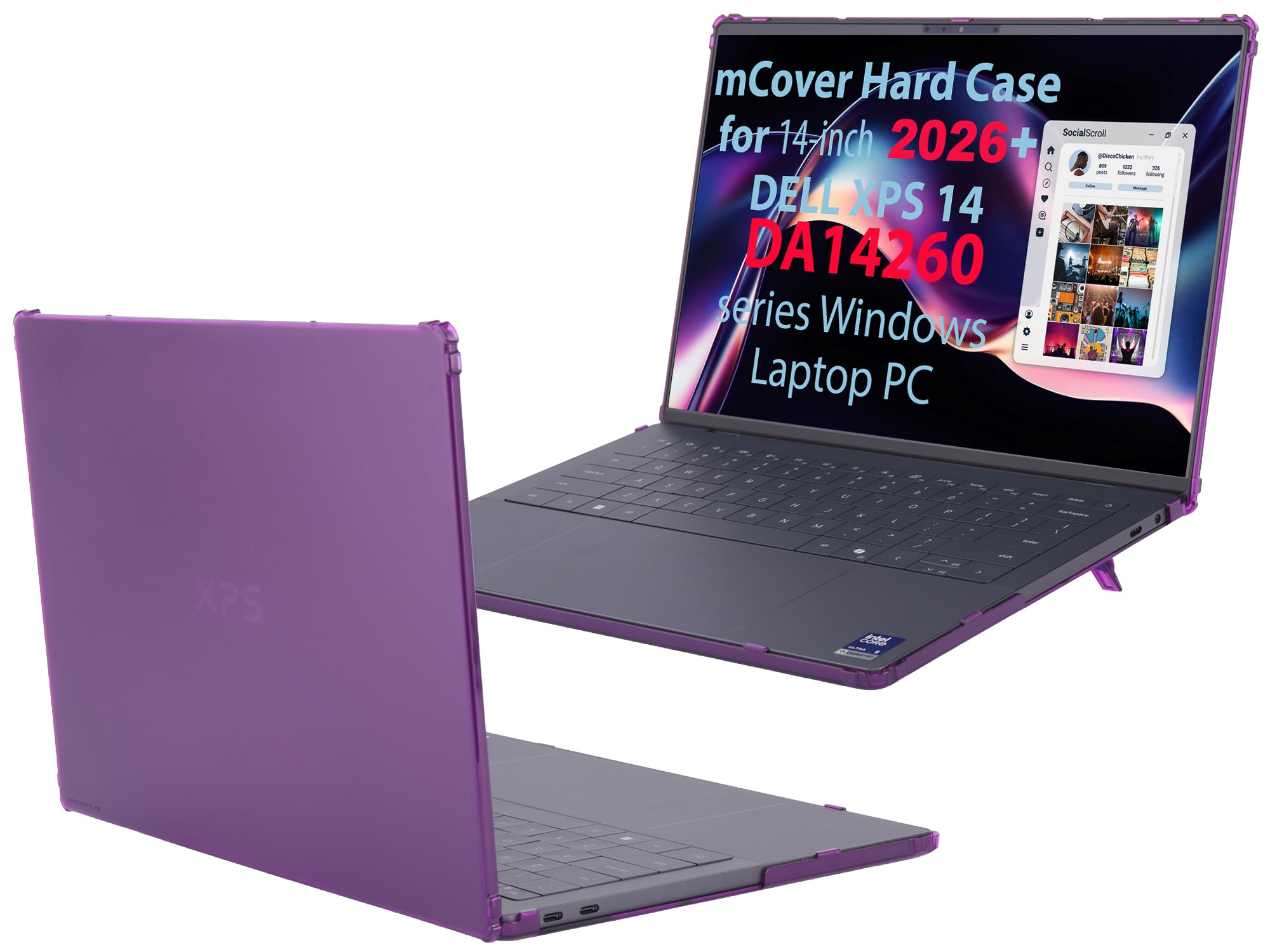 mCover Case ONLY Compatible with 2026 or Newer 14-inch Dell XPS 14 DA14260 Windows Laptop PC (Without 360 ° Hinge, NOT Fitting Any Other Dell Models)